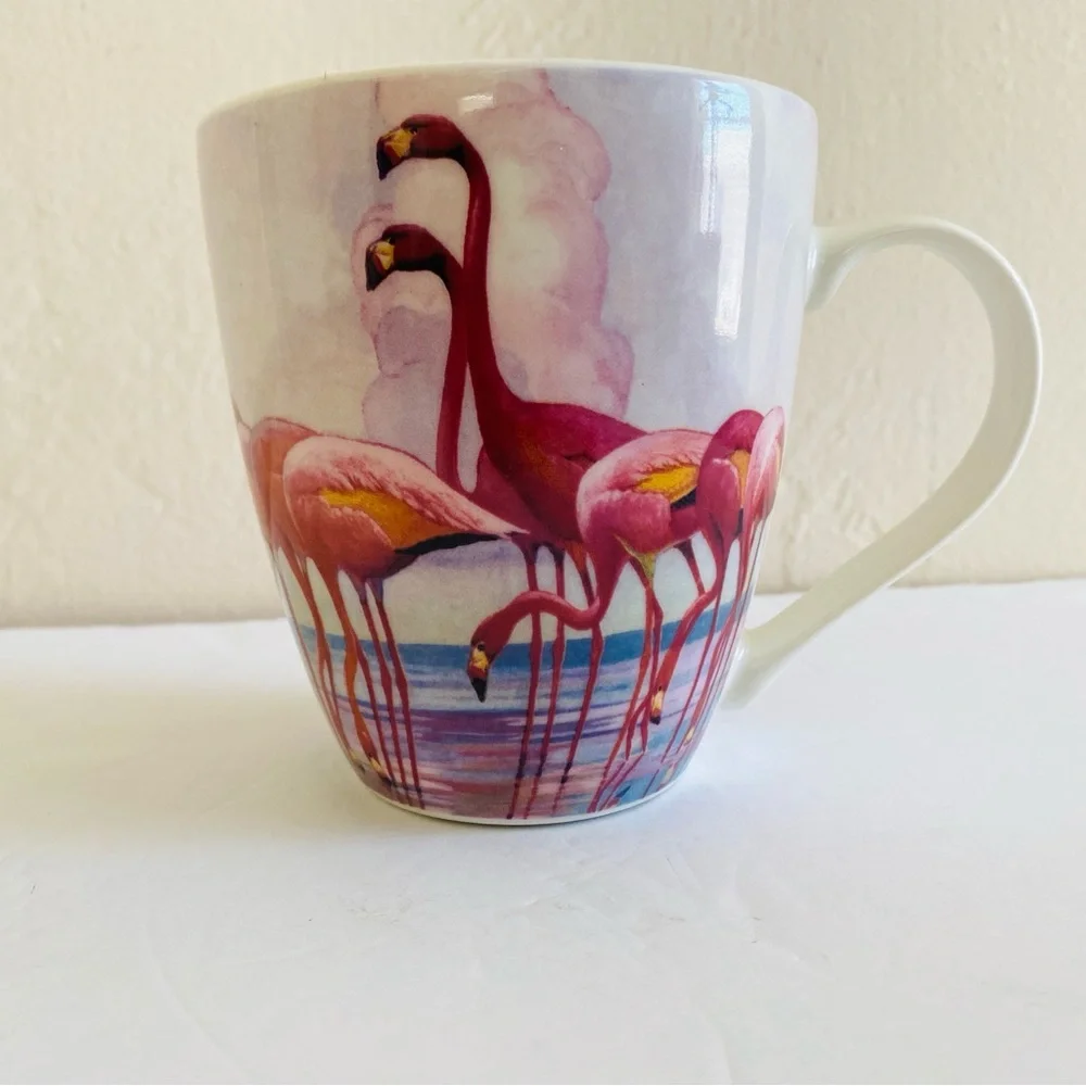 Pfaltzgraff Flamingo Mug Ceramic Pink Tropical Whimsy Kitsch Beachy Florida